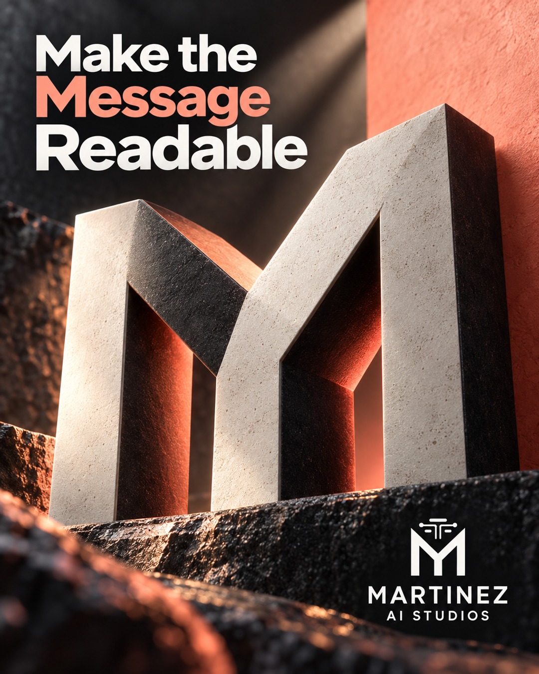 AI-generated editorial illustration: Make the Message Readable