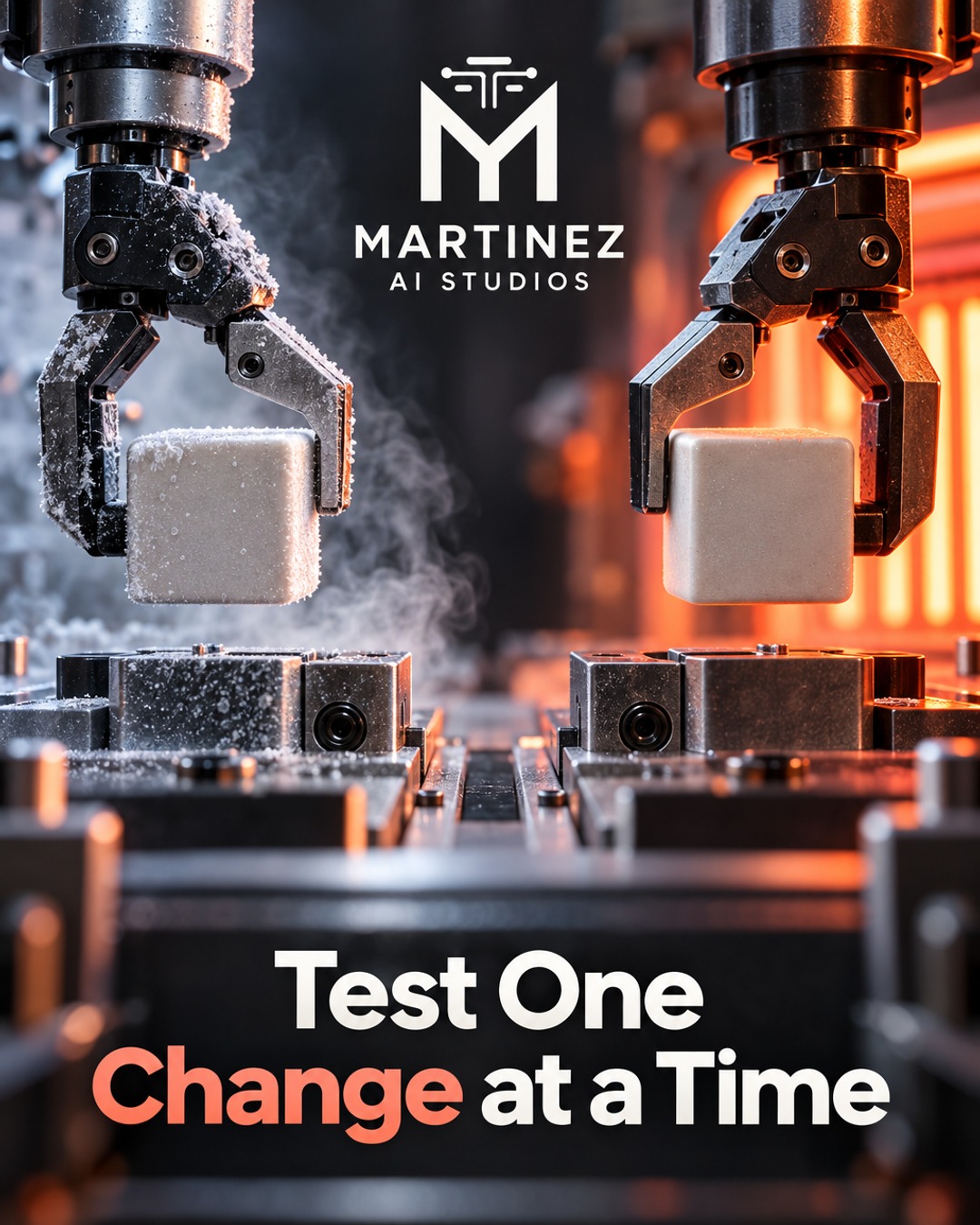 AI-generated editorial illustration: Test One Change at a Time