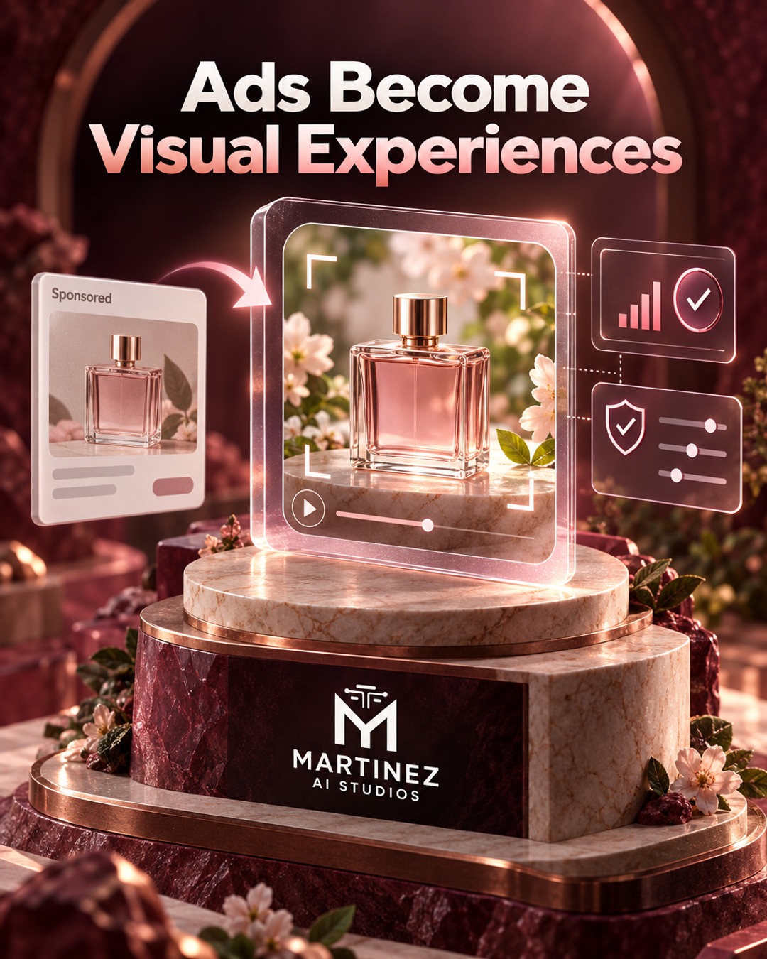 AI-generated editorial illustration: Ads Become Visual Experiences