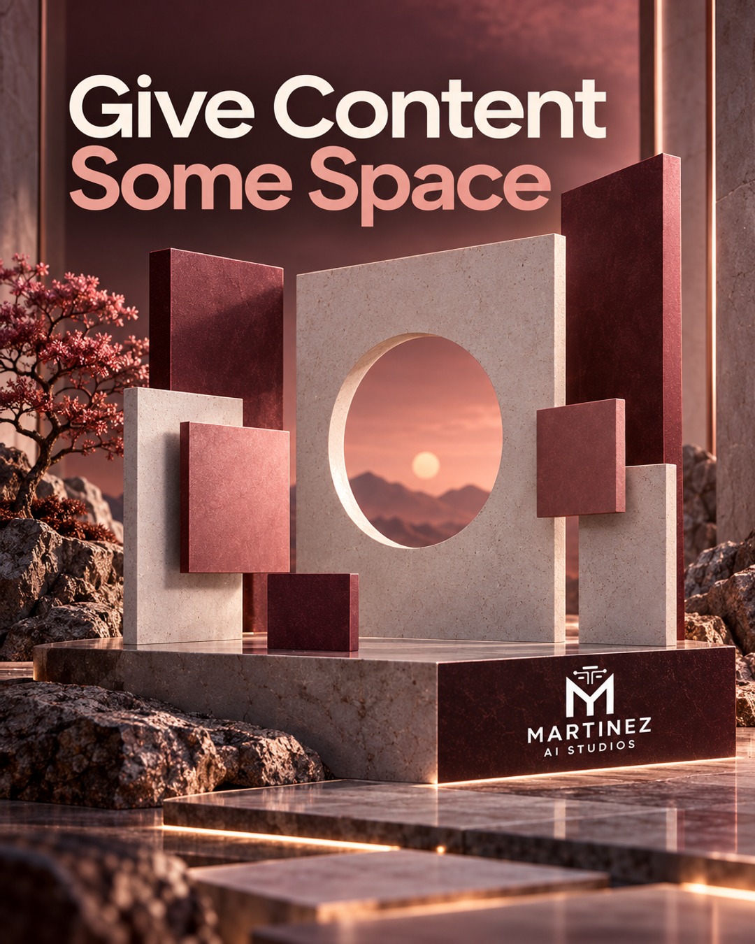 AI-generated editorial illustration: Give Content Some Space