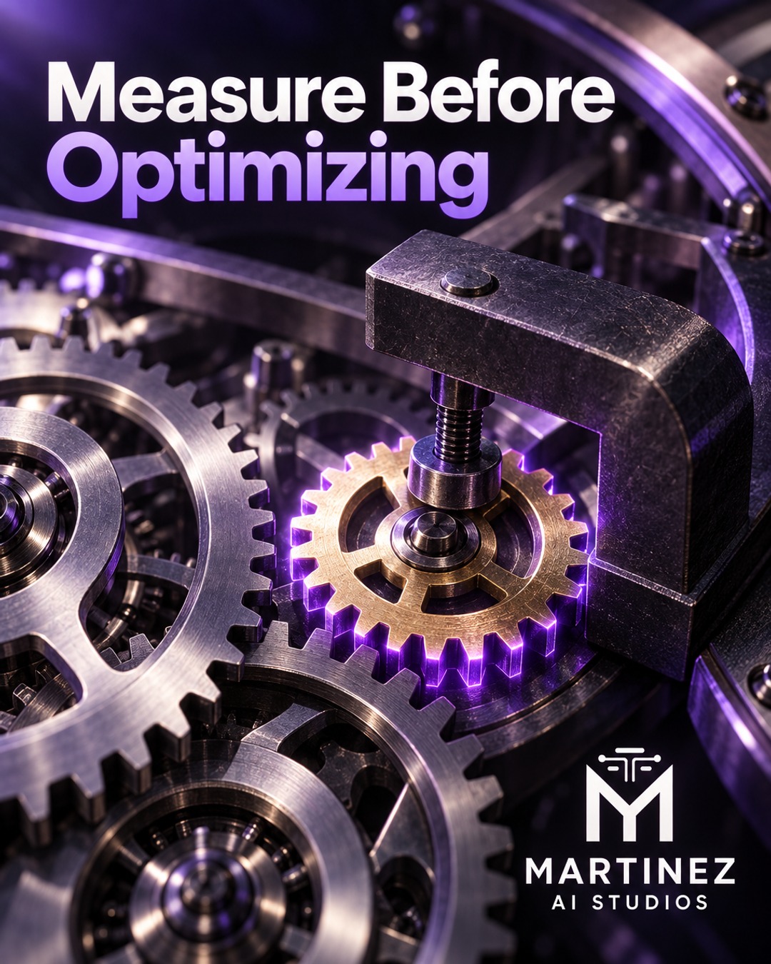AI-generated editorial illustration: Measure Before Optimizing