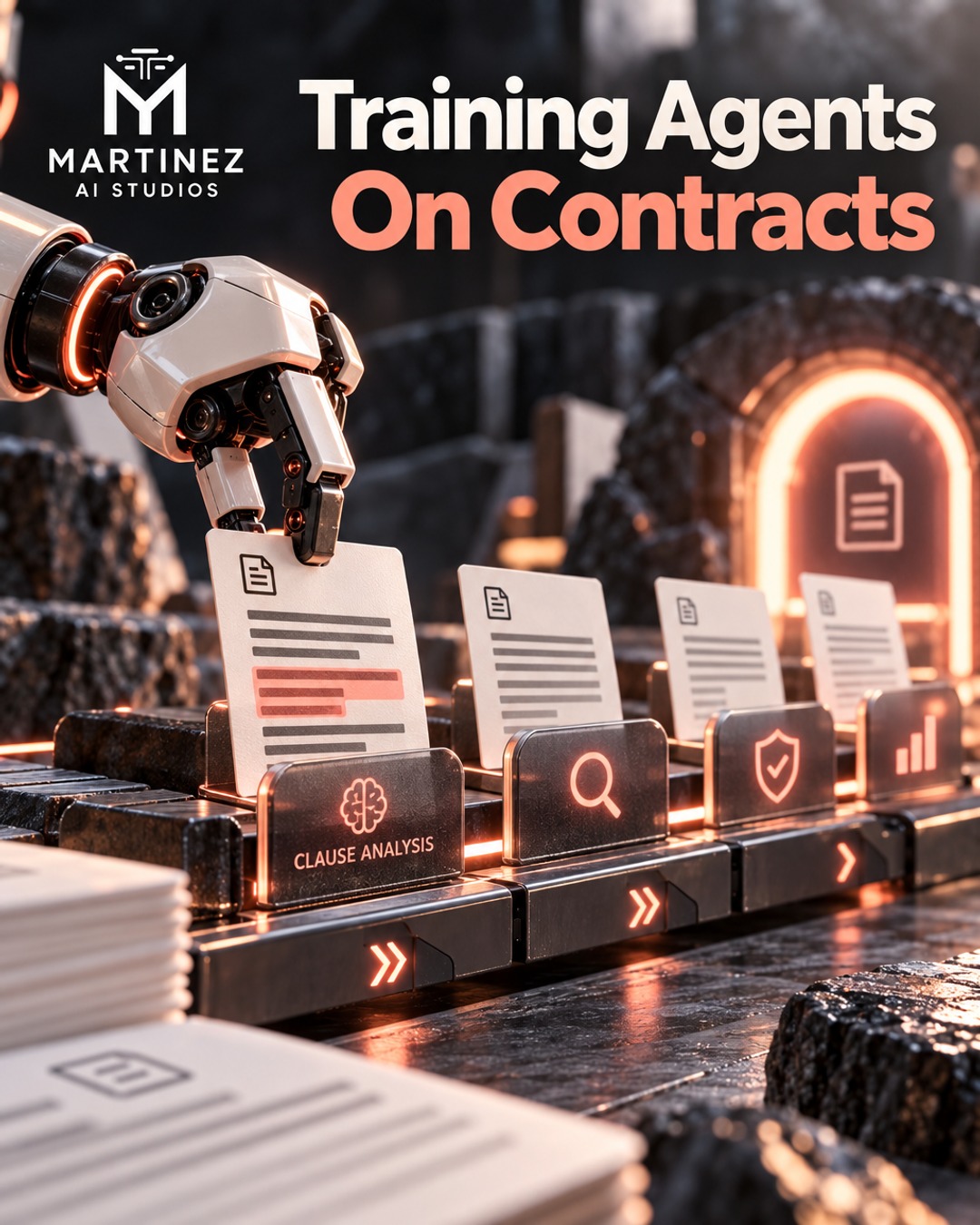 AI-generated editorial illustration: Training Agents On Contracts