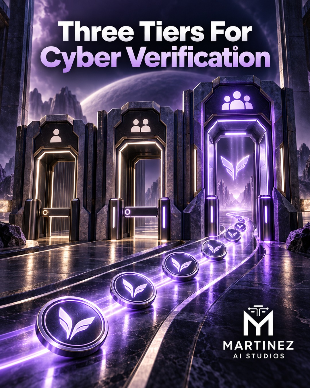 AI-generated editorial illustration: Three Tiers For Cyber Verification