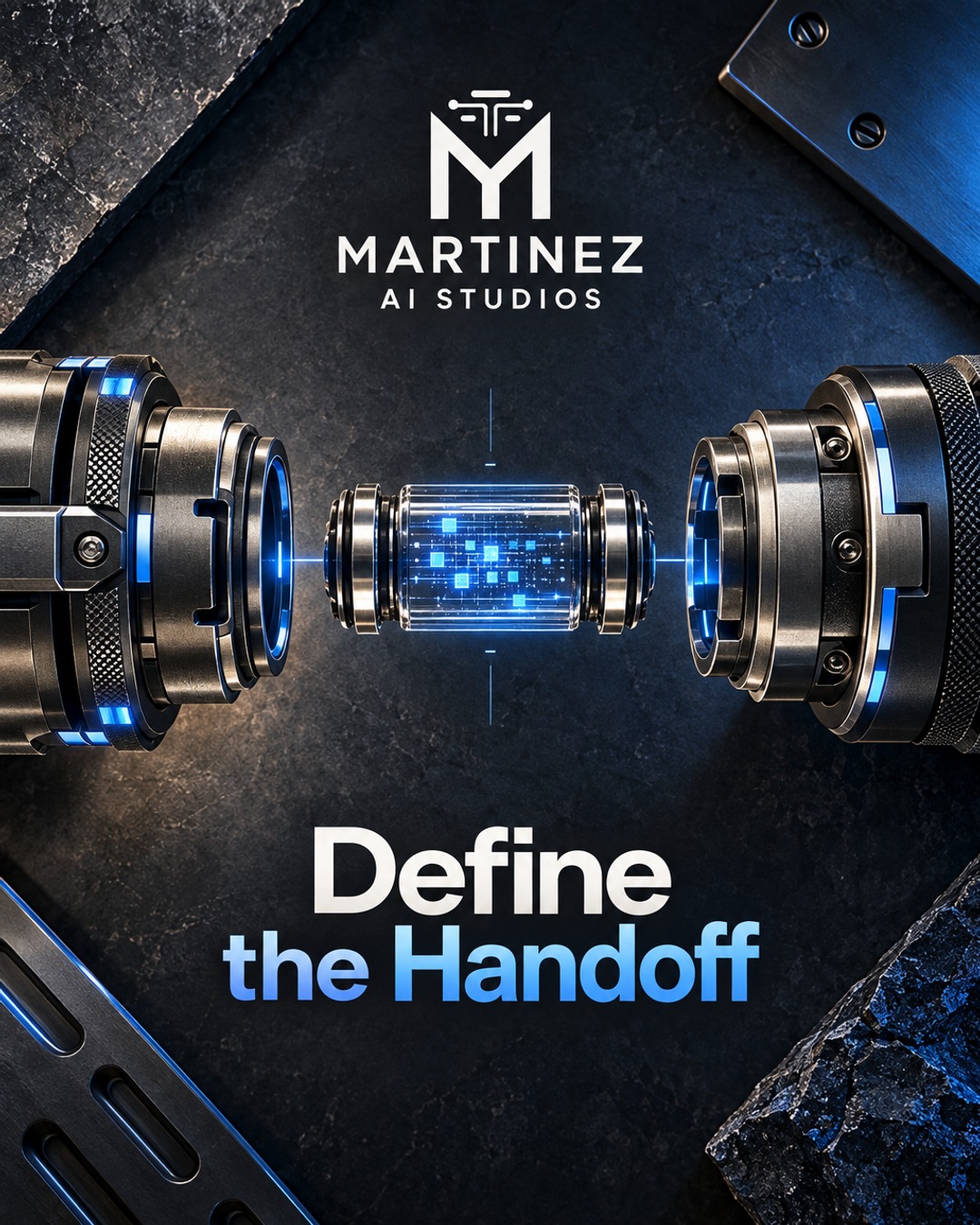 AI-generated editorial illustration: Define the Handoff