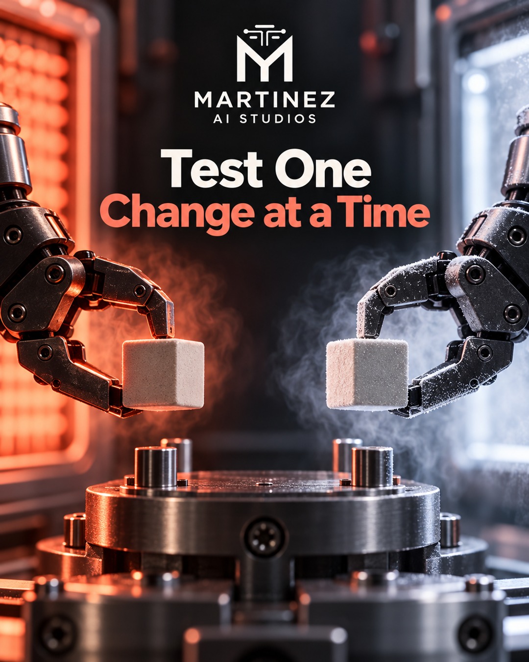 AI-generated editorial illustration: Test One Change at a Time