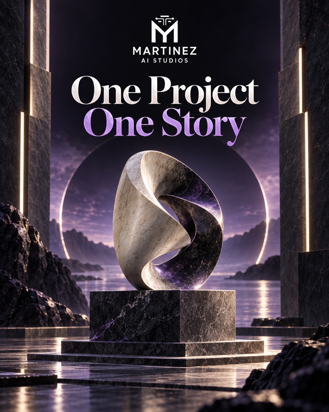 AI-generated editorial illustration: One Project One Story