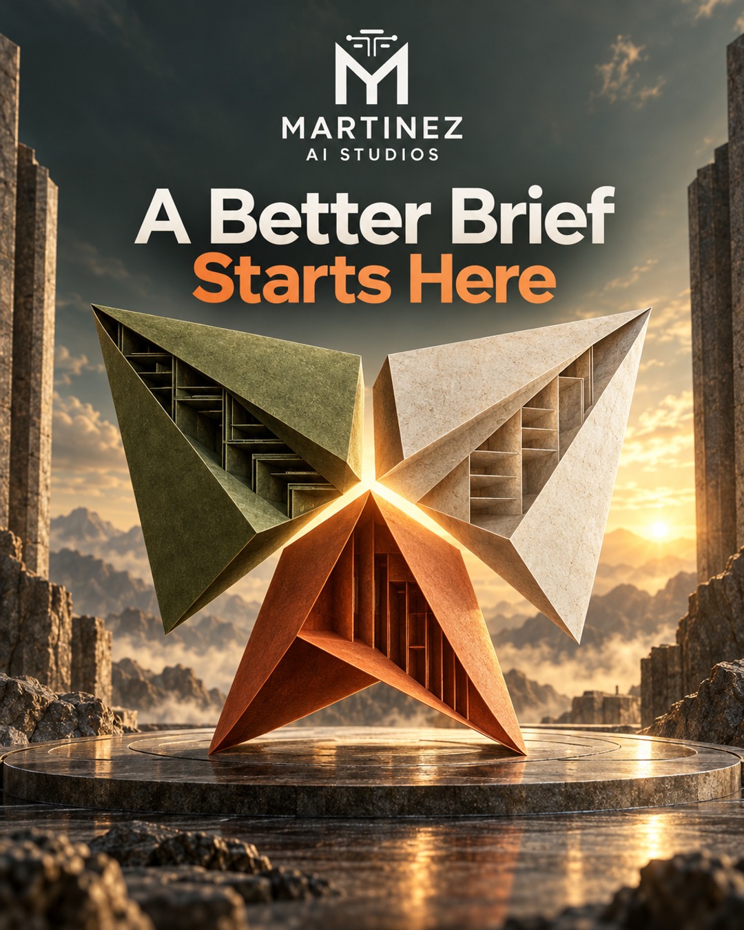 AI-generated editorial illustration: A Better Brief Starts Here