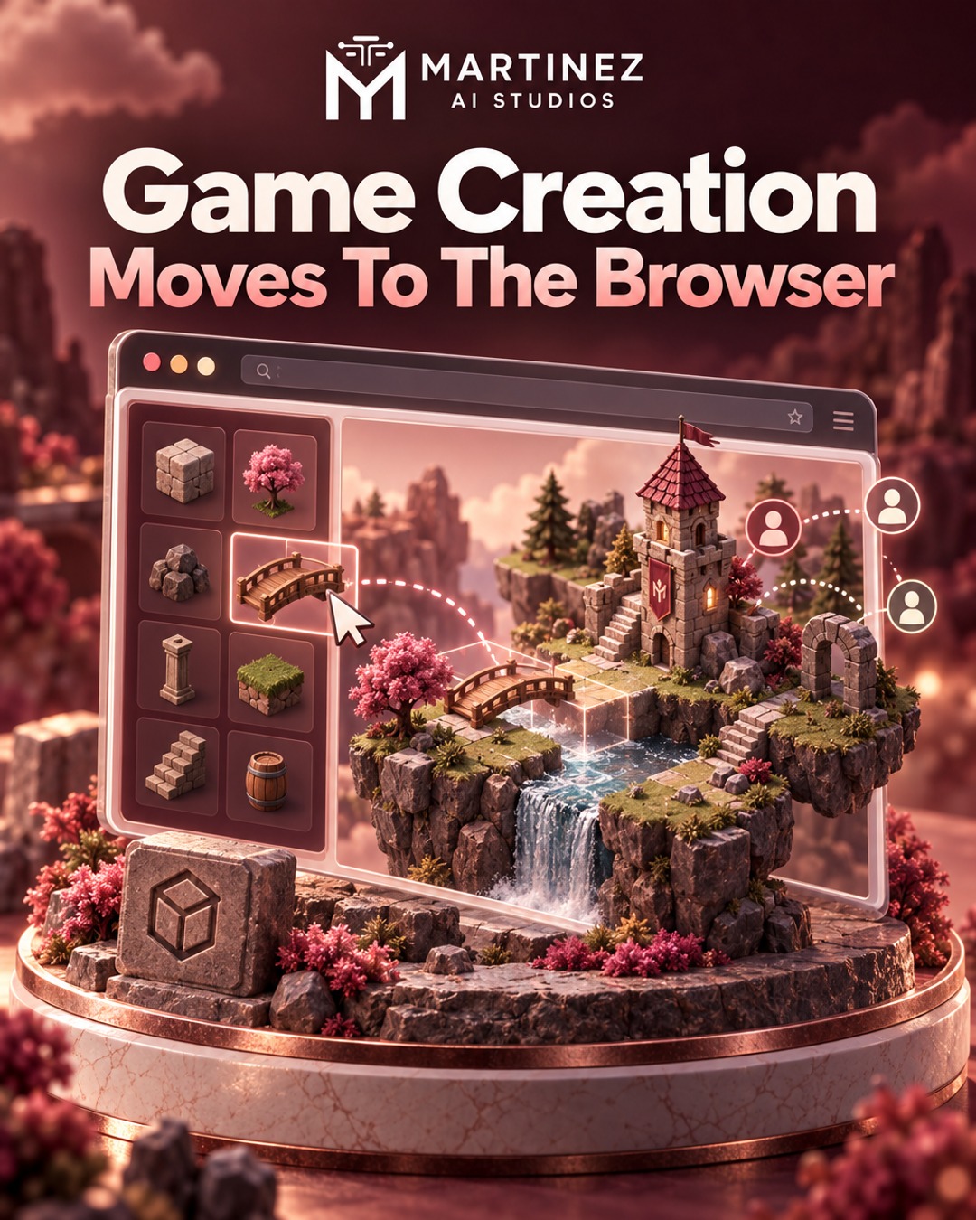 AI-generated editorial illustration: Game Creation Moves To The Browser