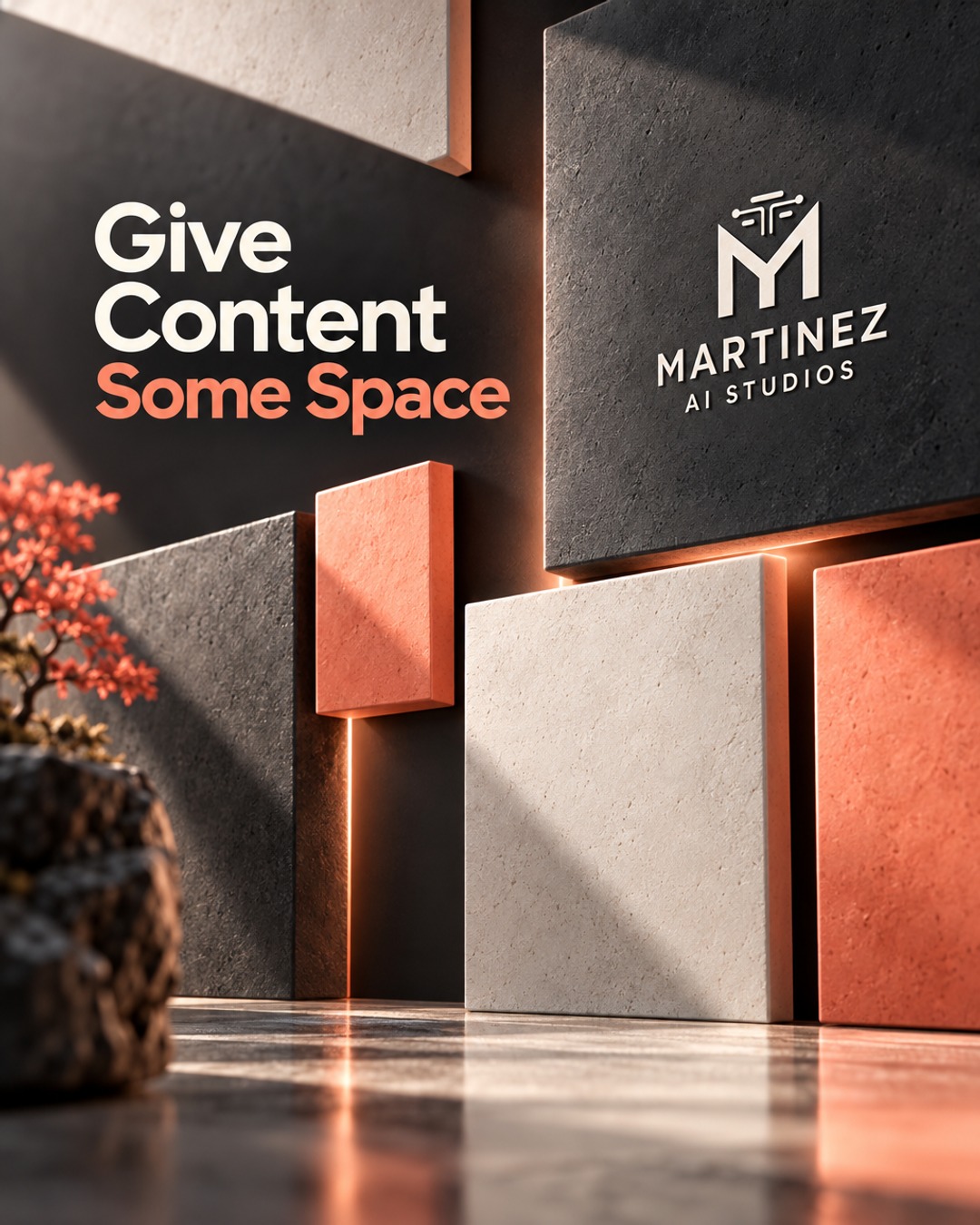 AI-generated editorial illustration: Give Content Some Space