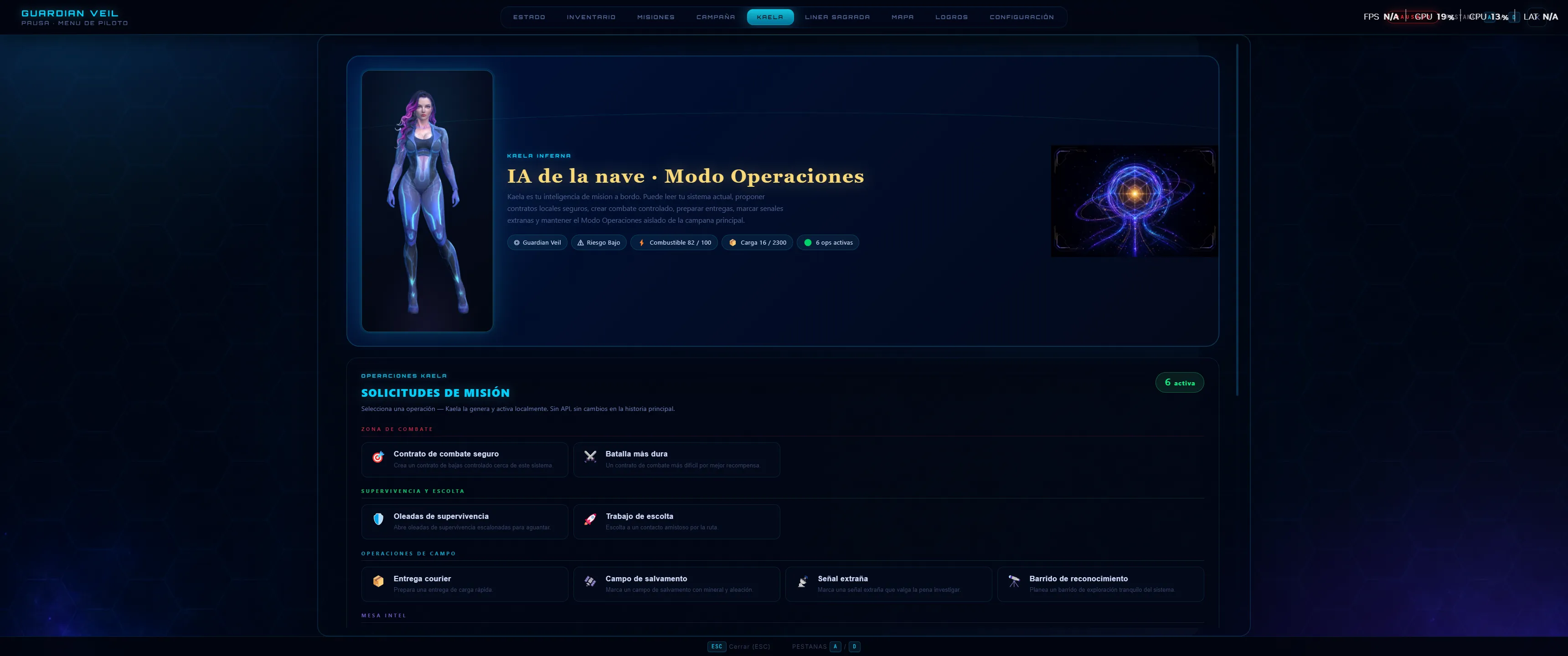 Kaela Inferna as Operations Mode AI