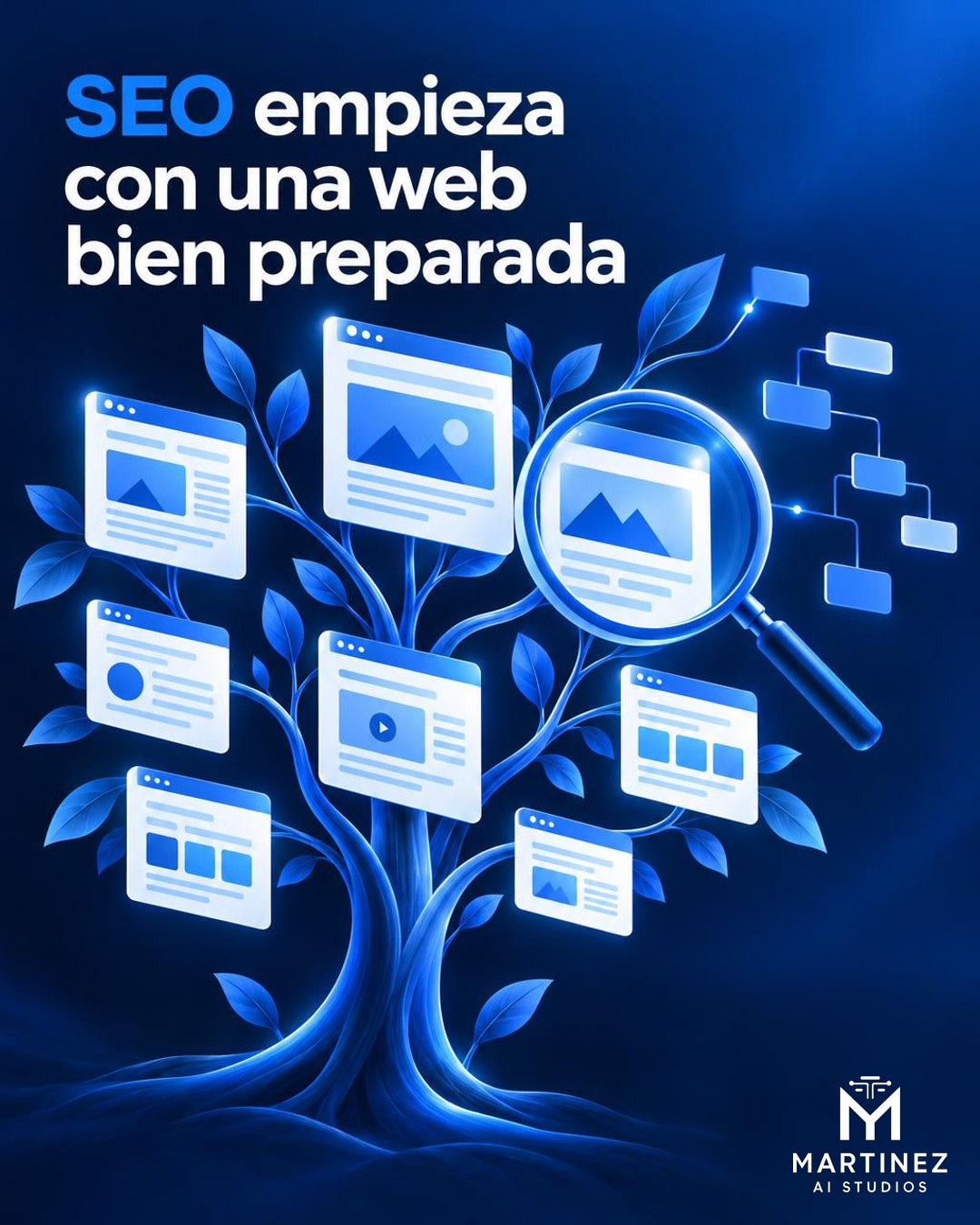 Ilustración conceptual de diseño y arquitectura web; no representa un resultado de cliente ni posiciones garantizadas.